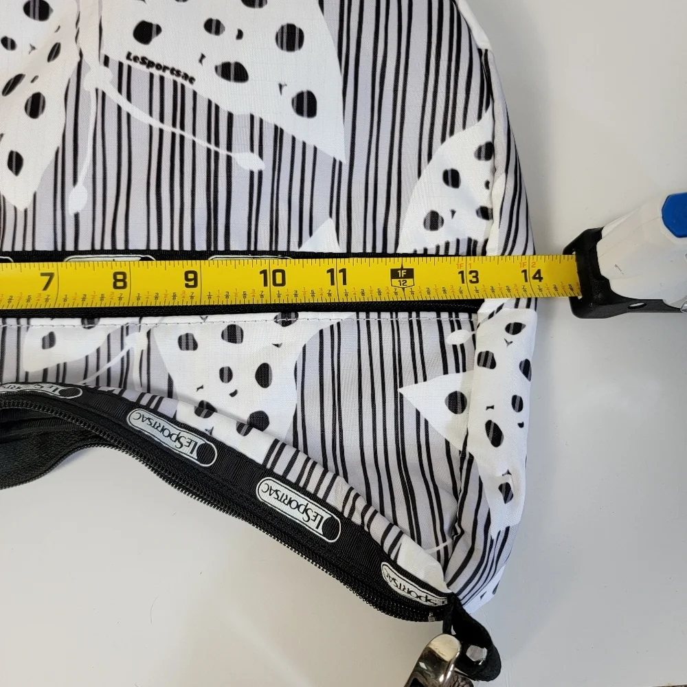 LeSportsac Black White Butterfly Hobo Shoulder Bag Crescent